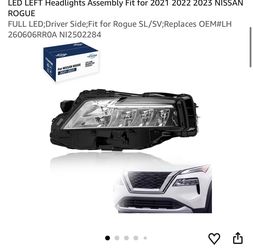 Nissan Rogue Left LED Headlight Assembly 2021-2023