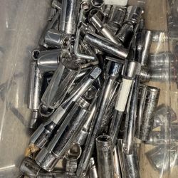 Large Mixed Socket Lot – Metric & SAE, Deep Sockets, Extensions 