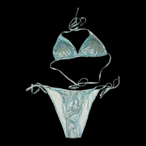 New! 2-piece Shiny Bikini Swimsuit Set 