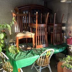 Dinning Table With Chairs And China Cabinet 