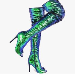 Women's Sequins Over The Knee Boots