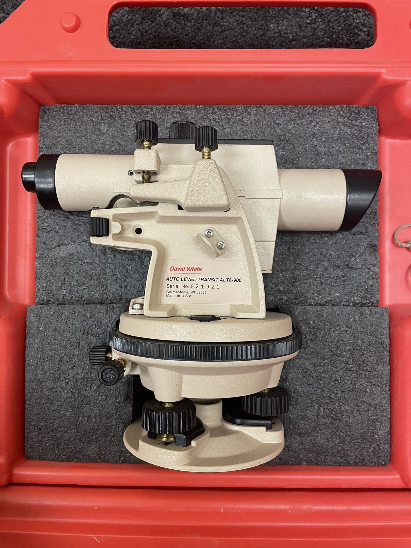 David White Auto Level Transit ALT6-900