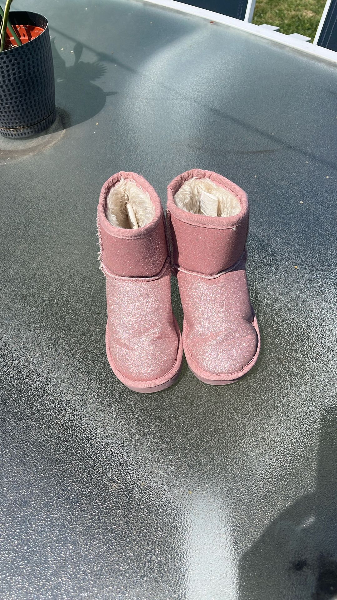 Lily And Dan Girls Pink Sparkly Boots Size 9/10