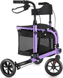 WALK MATE 3 Wheel Rollator Walker with Seat for Slim Seniors