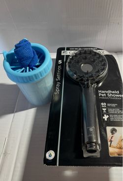 5-Spray 4.3 in. Pet Shower Single Handheld and Dog Paw Washer