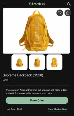 Supreme Gold Backpack SS20