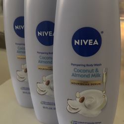 Nivea Coconut & Almond Milk Body Wash 20oz 3 Pack