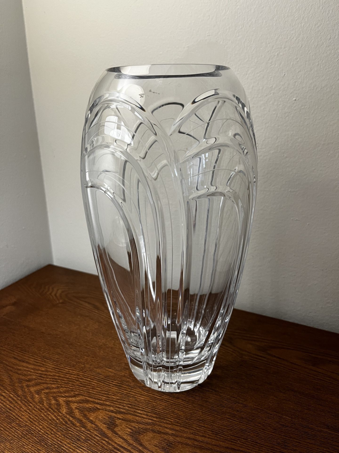 Vintage Miller Rogaska Beveled Faceted Clear Crystal Vase 10”