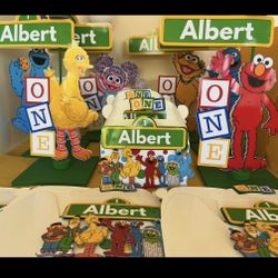 Custom Gable Boxes And centerpieces Sesame Street Theme