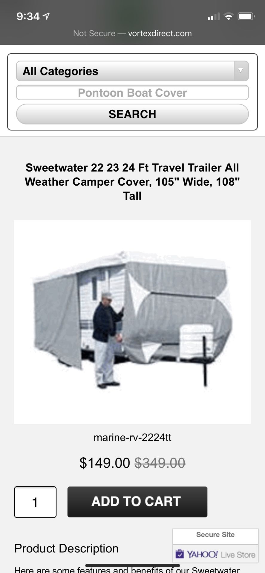 Trailer All Weather Camper Cover, 22-24 Ft.