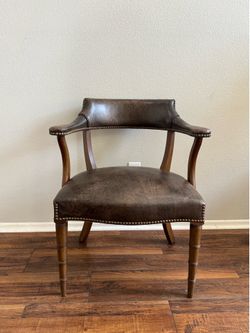 Mid Century Modern MCM Hickory Chair Company Chateau Accent Leather 1967