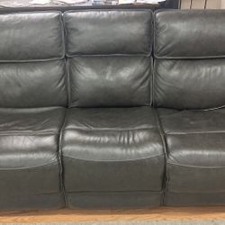 Power Reclining Leather Couch And Loveseat With USB Ports
