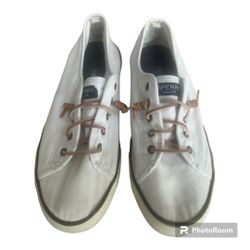 Sperry Top Sider Pier View Women Size 11 White Slip On Shoe Canvas Deck Sneaker