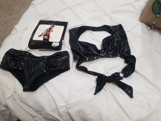 2 Piece Rave Outfit EDC FESTIVAL WEAR Lingere Bikini Biker Babe Sexy Cat  Costume for Sale in Las Vegas, NV