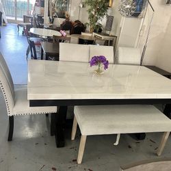 Dining Table Sets - Chairs And Bench - SAME DAY DELIVERY - $0 Money Down 