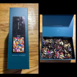 Mosaic Puzzles "Spooky Candy"  Wooden Jigsaw 500pc USED