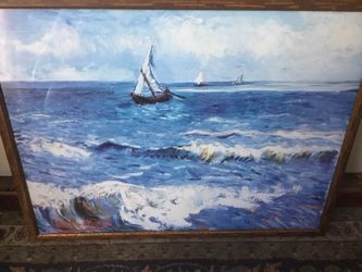 Art Wall Seascape at Saintes Maries by Vincent Van Gogh Gallery