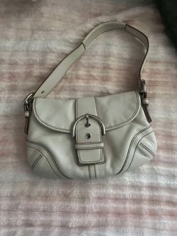Coach White Leather Shoulder Bag