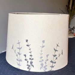 Lamp Shade W/Grey Shades Of Plant Designs