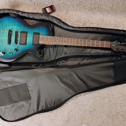 New ESP LTD EC-200DX Electric Guitar (Blue Burst) w/ Gator Cases Gig Bag