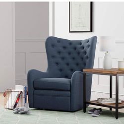 Upholstered Glider In Gray, Stone & Beam Lessing Tufted Upholstered Glider, 32.7"W