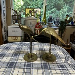 Brass Crane / Heron Figurines 