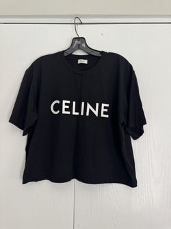 Casual Oversized Cotton Black Logo Crop Tee