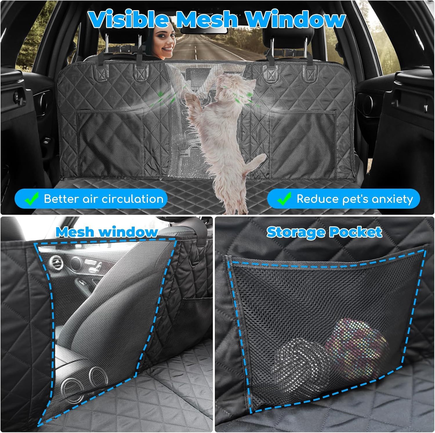 Padded Dog Backseat Cover Durable, Spacious & Easy to Clean Designed for SUVs, Cars, and Small Trucks