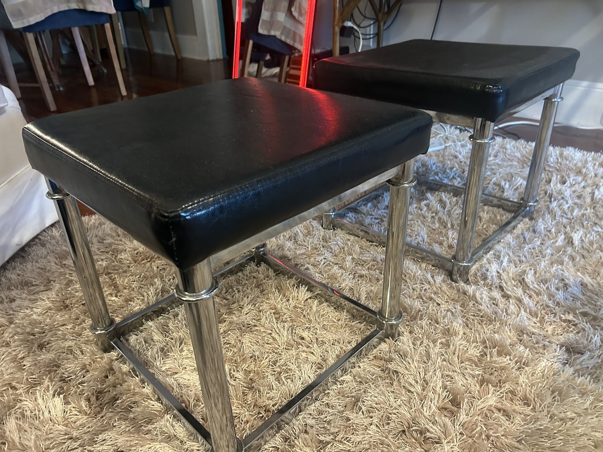 Black And Chrome Stools