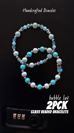 #012- 8 mm and 2 mm handcrafted beaded bracelet,