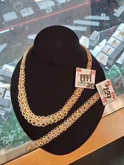 14k Necklace and Bracelet Set