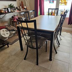 Dining Table, 6 Chairs, and Bench