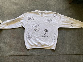 White crew XL - custom prints