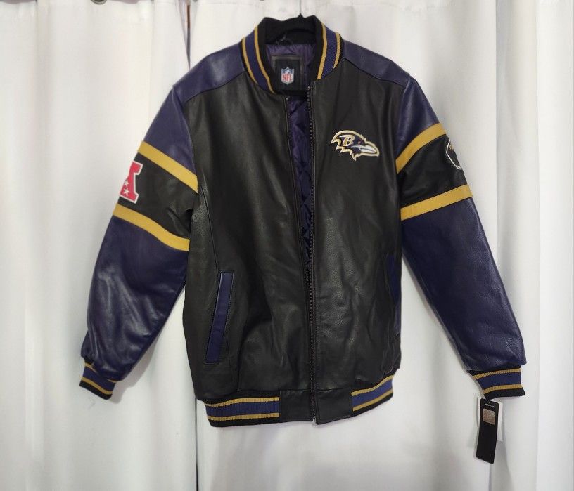 OFFICIALLY LICENSED RAVENS GENUINE LEATHER HEAVY WEIGHT JACKET (BRAND NEW)