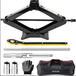 Car Jack Kit 3 Ton, Scissor Jack for Car with Rubber Pad