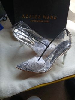 Azalea Wang Clear Pvc Stilettos With Clear Rhinestone
