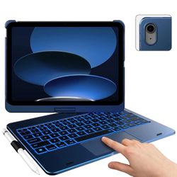 Typecase Touch iPad 10/11 Gen Keyboard Case 360° Trackpad Backlit Midnight Blue