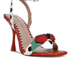 Betsey Johnson Polka Dots Women's Lolla Ladybug High-Heel Dress Sandals Size 9.5