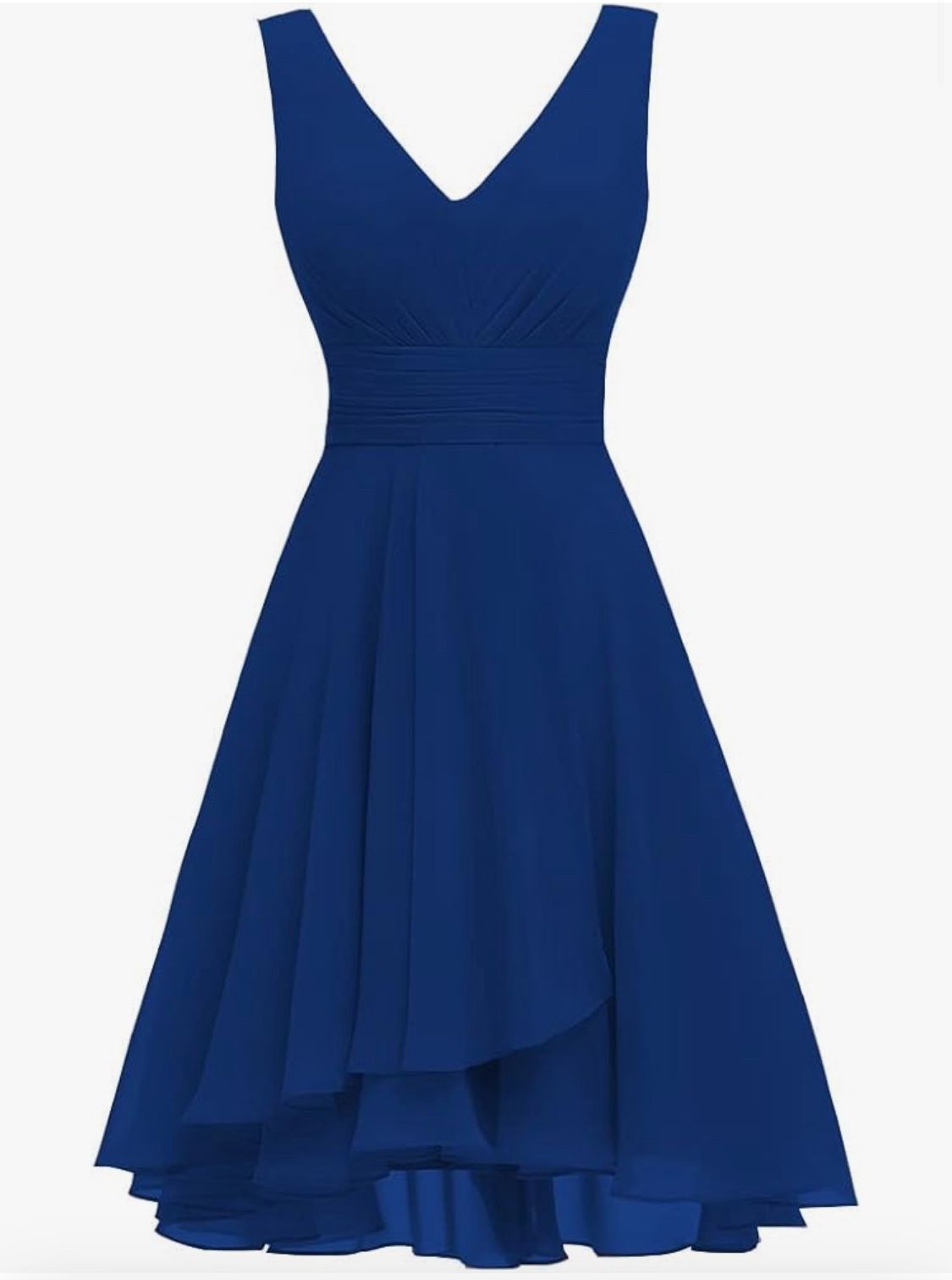 Royal Blue V-neck A-line Lace-up Formal Dress (size 0)