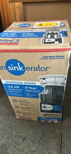 Insinkerator 1/2 hp garbage disposal in sealed box