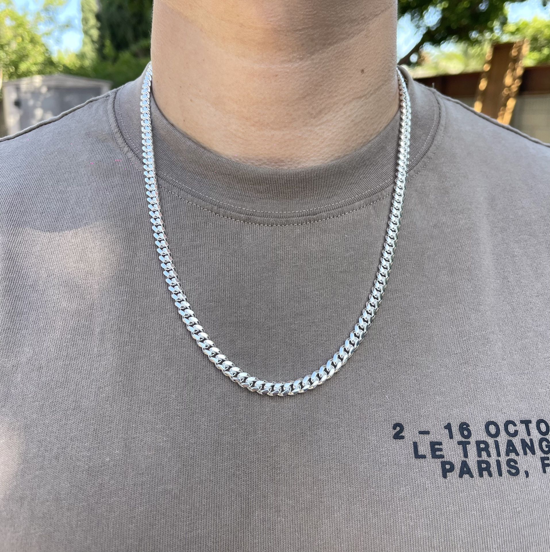 Silver Cuban Link Chain 24โ