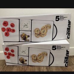 5 Piece Rectangular Server used once and has been stored in box 