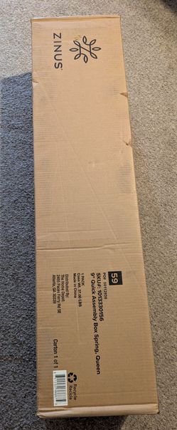 Brand New Zinus 9" Queen Size Box Spring – Sealed in Box
