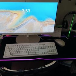 HP 22" All-in-One Desktop PC with Desk, Chair, Etc.