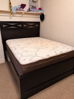 Queen Size Bed Frame with Mattress