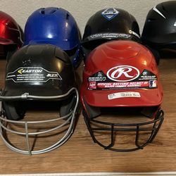 5 Baseball Softball Batting Helmets Rawlings Easton Facemask 