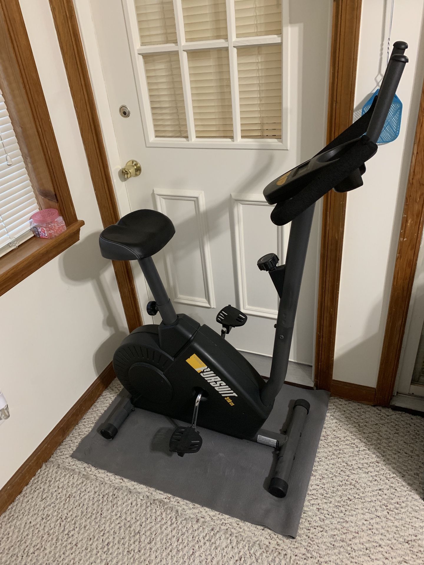 Exercise bike (gray yoga mat included)
