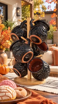 💥🖤 Talavera mug set of 6 with stand included 🖤💥
