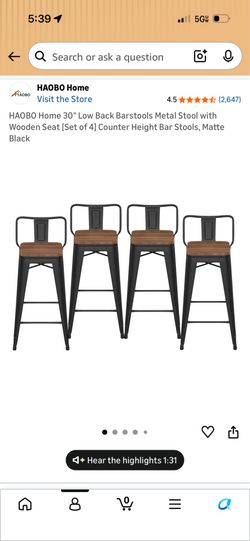 Brand new set of four counter stools -$25 each, $100 for all 4 (being sold as a set)