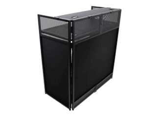 XF-VISTA BL MK2 VISTA VISTA DJ Booth Facade Table Station with White/Black Scrim kit and Padded Travel Bag | Black Hardware